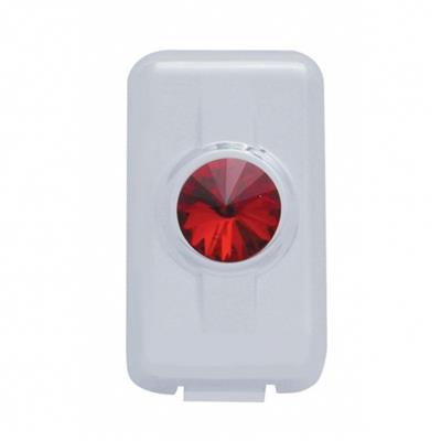 Chrome Plastic Volvo Switch Plug Cover W/ Diamond - Red (2-pack)