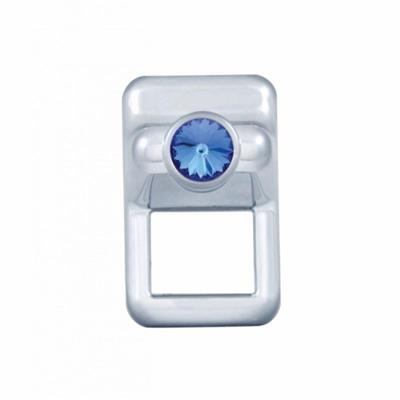 Chrome Plastic Volvo Toggle Switch Cover With Diamond - Blue