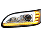 CHROME PROJECTION HEADLIGHT WITH LED SEQUENTIAL TURN & DRL FOR 2005-2015 PETERBILT 386 335 (2005-2010) - DRIVER