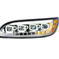 CHROME QUAD-LED HEADLIGHT WITH LED DRL & SEQ. SIGNAL FOR PETERBILT 386 (2005-2015) / 335 (200 - 2010) - DRIVER