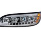 CHROME QUAD-LED HEADLIGHT WITH LED DRL & SEQ. SIGNAL FOR PETERBILT 386 (2005-2015) / 335 (200 - 2010) - DRIVER