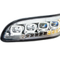 CHROME QUAD-LED HEADLIGHT WITH LED DRL & SEQ. SIGNAL FOR PETERBILT 386 (2005-2015) / 335 (200 - 2010) - DRIVER