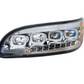 CHROME QUAD-LED HEADLIGHT WITH LED DRL & SEQ. SIGNAL FOR PETERBILT 386 (2005-2015) / 335 (200 - 2010) - DRIVER