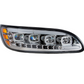CHROME QUAD-LED HEADLIGHT WITH LED DRL & SEQ. SIGNAL FOR PETERBILT 386 (2005-2015) / 335 (200 - 2010) - PASSENGER
