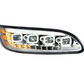 CHROME QUAD-LED HEADLIGHT WITH LED DRL & SEQ. SIGNAL FOR PETERBILT 386 (2005-2015) / 335 (200 - 2010) - PASSENGER