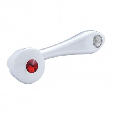 Chrome Window Crank W/ Slot Adaptor - Red Diamond