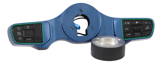 Classic Blue Switch Pad Gen 5 for 3-Hole Series 4-Spoke Wheel - 2021 and Up Peterbilt/Kenworth with Digital Dash, includes 839 Hub