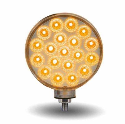Clear Amber/Red Turn & Marker Double Face Round Reflector LED Light – 38 Diodes