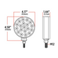 Clear Amber/Red Turn & Marker Double Face Round Reflector LED Light – 38 Diodes