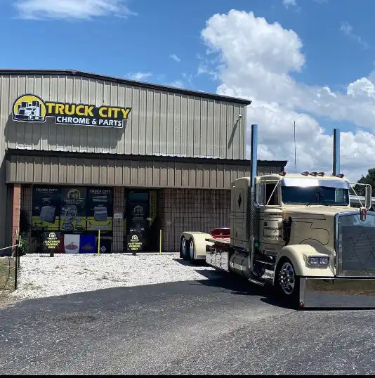 Cream-colored semi-truck.