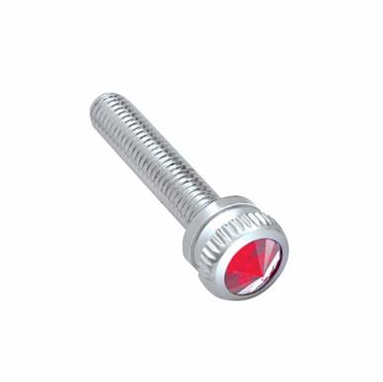 Dash Screw With Color Crystal For Kenworth - Red Crystal (6-Pack)