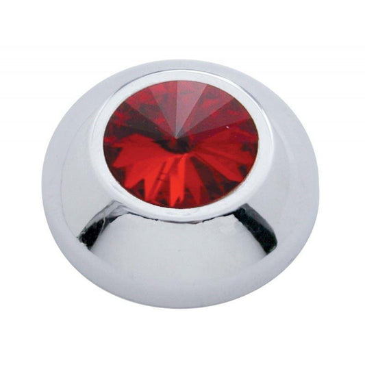 **DISCONTINUED** Chrome Plastic 2006+ Peterbilt Knob Cover W/ Diamond - Red