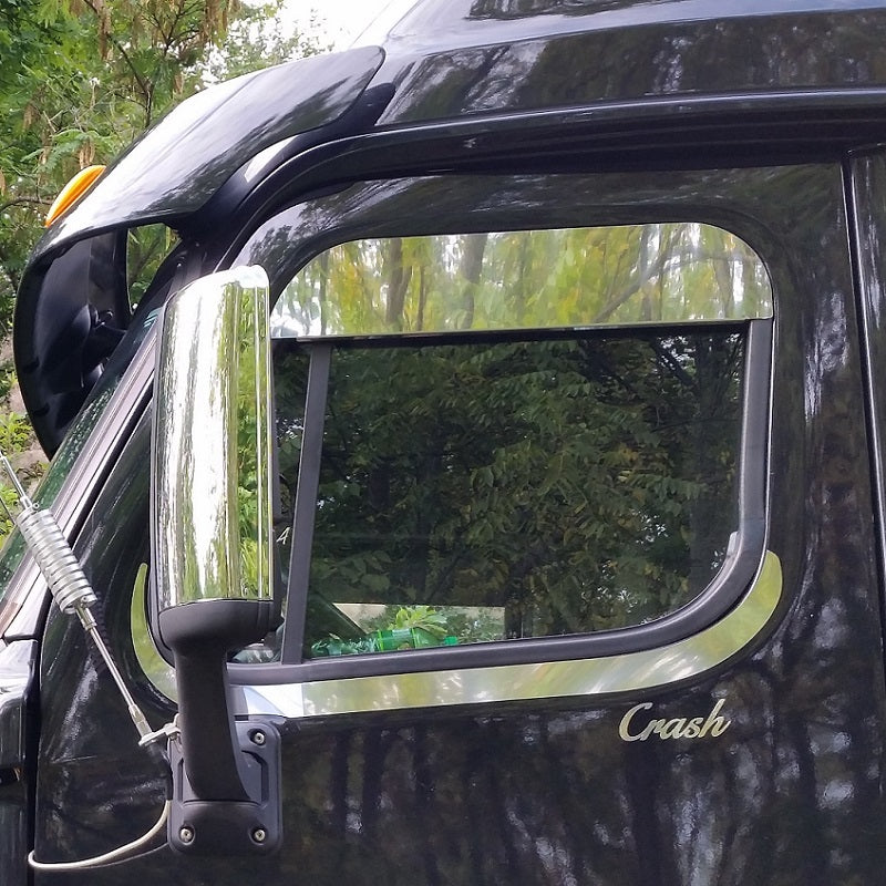 **DISCONTINUED**  Freightliner FLD120 6” Chop Top Window - Door Mounted Mirror. (Sold as a pair)