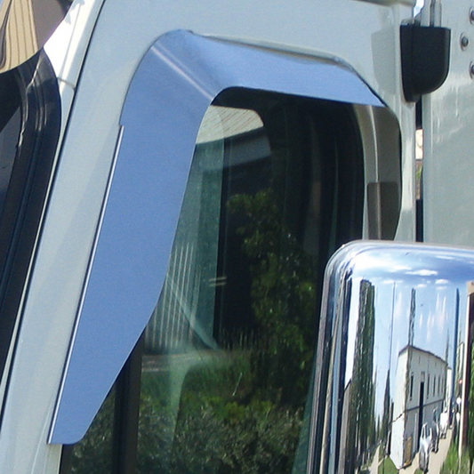 DOOR WINDOW VENT VISOR 430 STAINLESS STEEL FOR (2008-2017) FREIGHTLINER CASCADIA (PAIR)