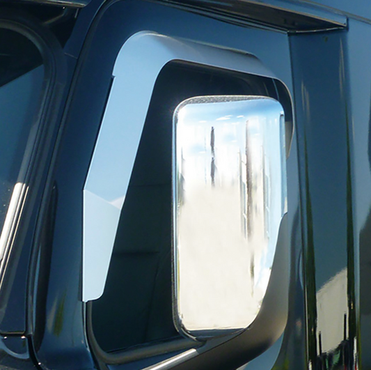 DOOR WINDOW VENT VISOR STAINLESS STEEL  FOR (2018-2025) FREIGHTLINER CASCADIA (PAIR)