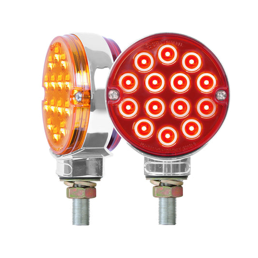 Double Face Pearl 3" LED Pedestal Light. Amber/Amber Red/Red lens. Twin Pack