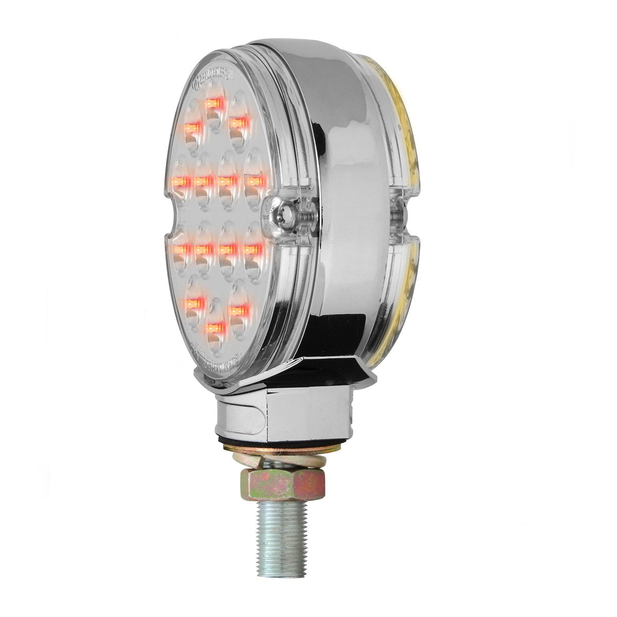 Double Face Pearl 3" LED Pedestal Light. Single pack. Amber/Red Clear Lens.