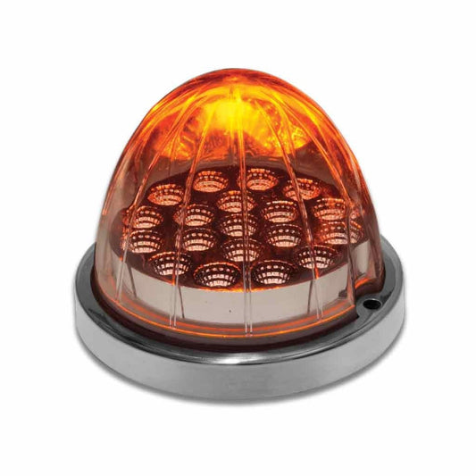 Dual Revolution Amber/Pink Watermelon LED with Reflector Cup & Lock Ring (19 Diodes)