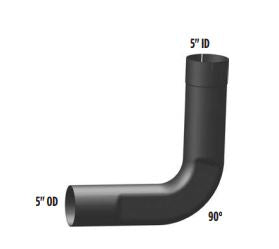 Elbow 5" 90Deg Id/Od Alz. Compares to 14-13394 - Peterbilt