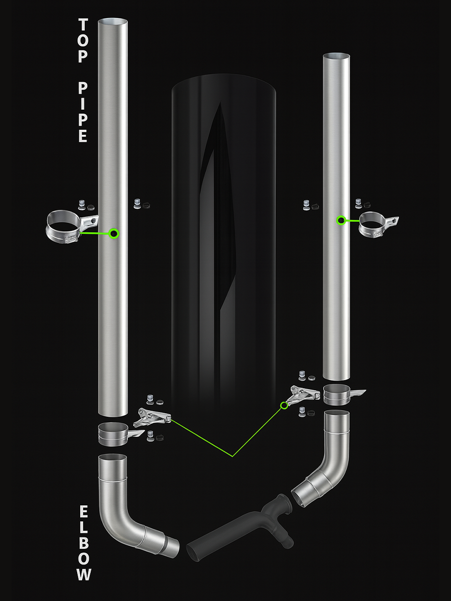 Exhaust Kit 7" DIA x 108" for Freightliner Classic/FLD.