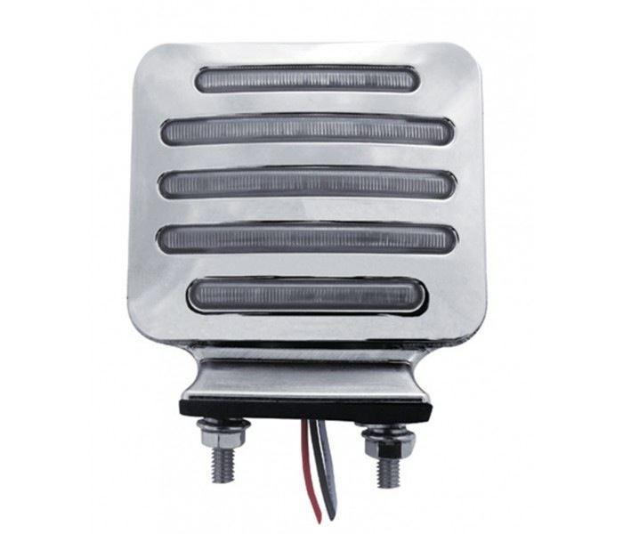 Double Face Flatline Square Led - Post - Clear Amber / Red - Lighting & Accessories