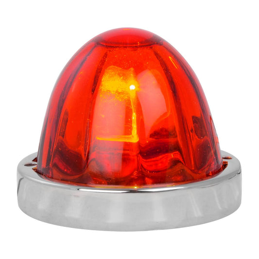 Flush Mount Large Watermelon Glass Marker Light Kits. 2 Wire . Red/Red