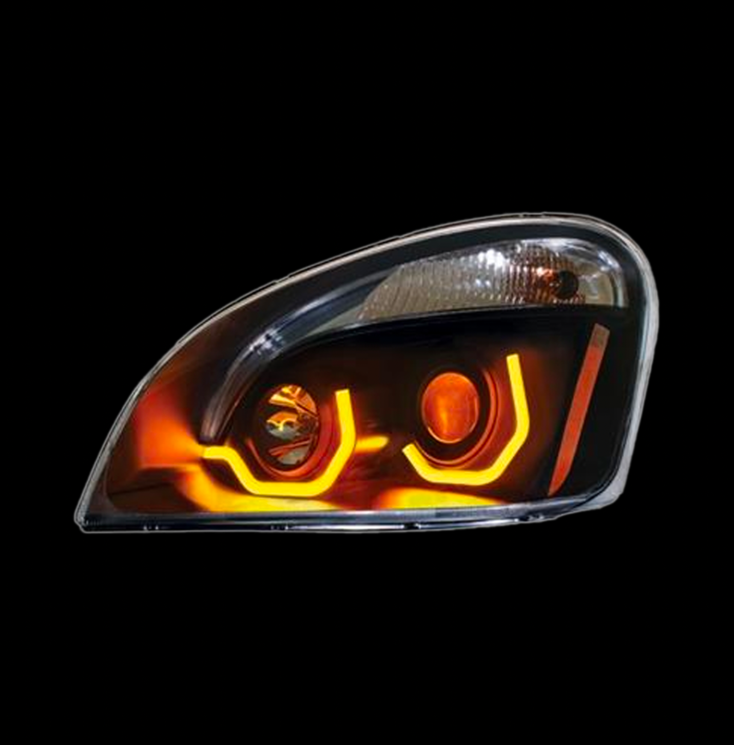 Freightliner Cascadia "Blackout" Projection Headlight w/ Dual Function Light Bar