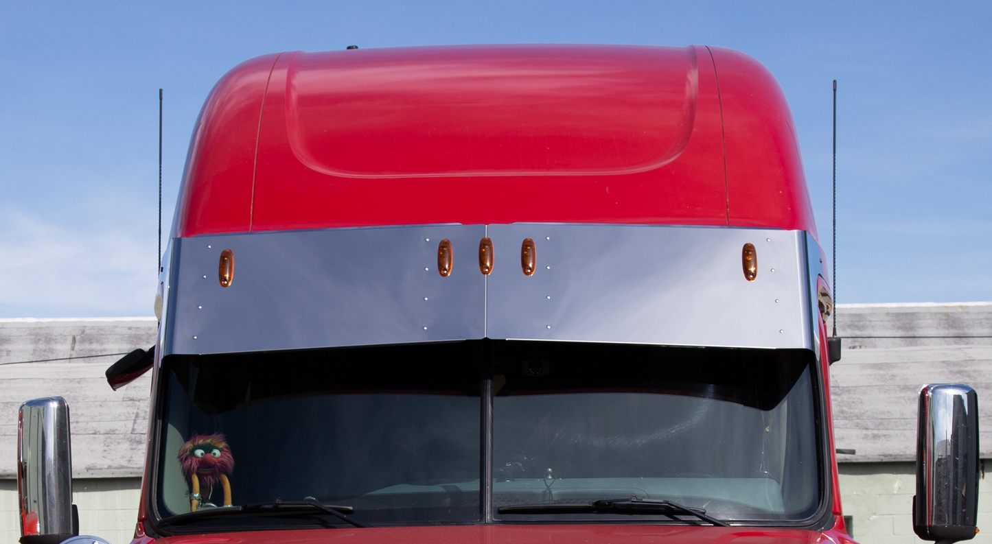 Freightliner Cascadia High Roof 18" Drop Visor w/5 OEM Light Holes