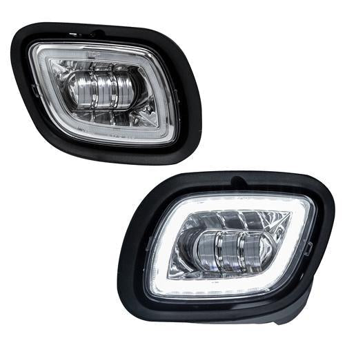 Copy of Freightliner Cascadia LED Projector Fog Light Chrome - DRIVER Work and Fog lights