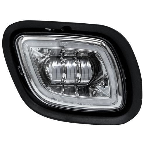 Freightliner Cascadia LED Projector Fog Light Chrome - PASSENGER Work and Fog lights