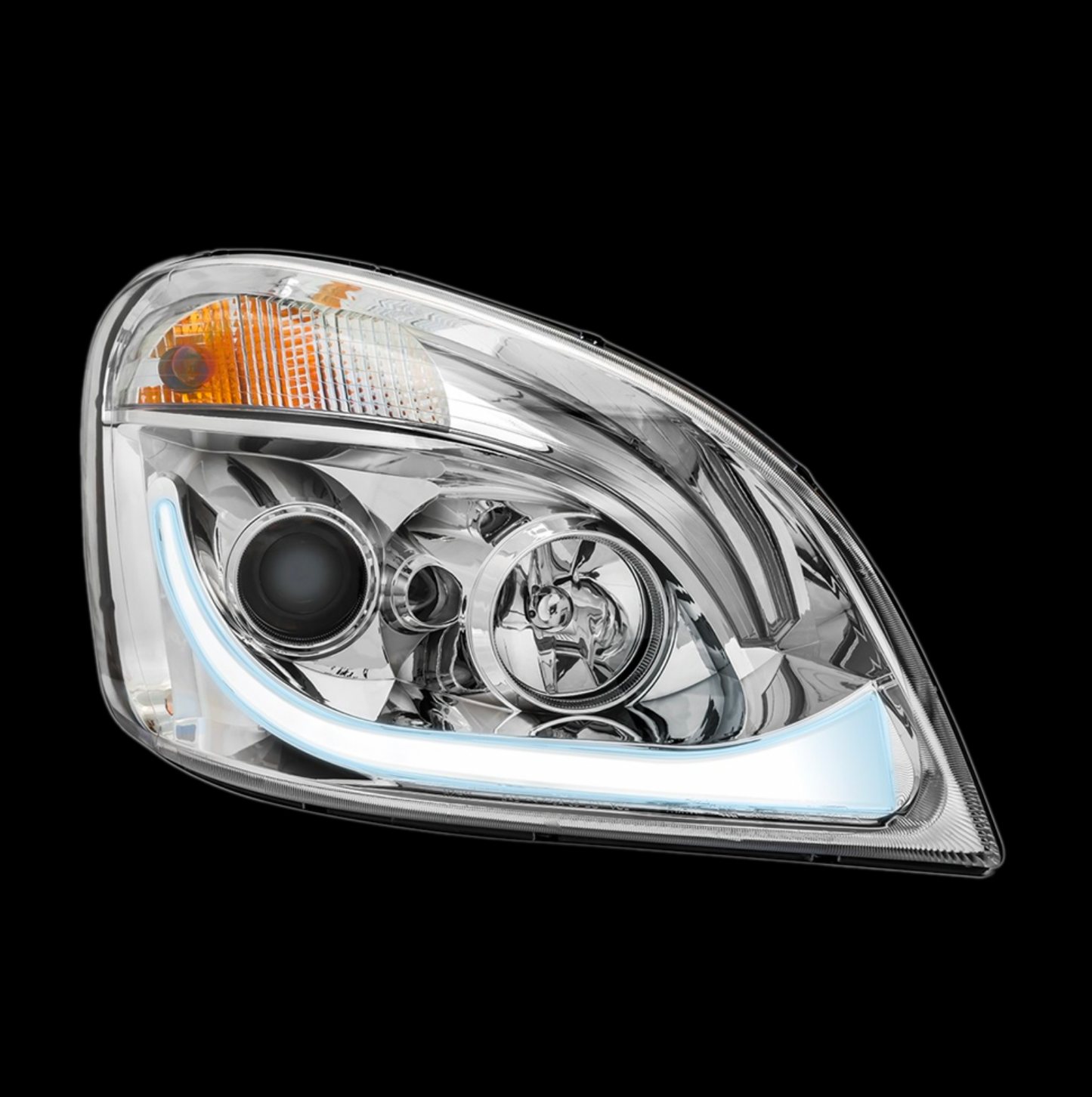 Freightliner Cascadia LED Projector Headlight Assembly with LED Strip