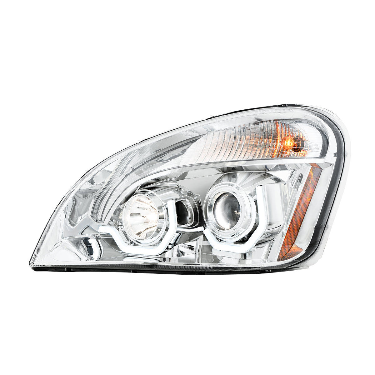 Freightliner Cascadia Projector Headlight w/ White LED Running Light