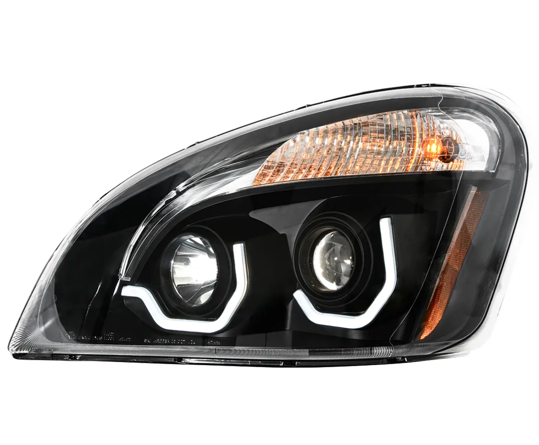 Freightliner Cascadia Projector Headlight w/ White LED Running Light