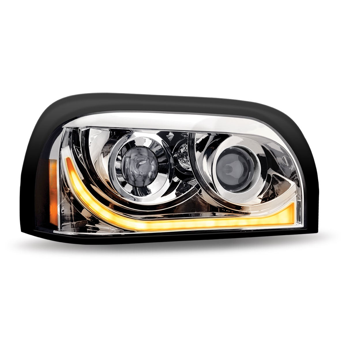 Freightliner Century LED Projector Headlight Assembly with LED Strip
