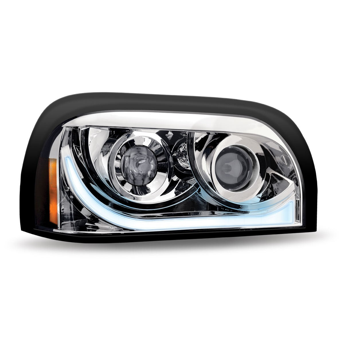 Freightliner Century LED Projector Headlight Assembly with LED Strip