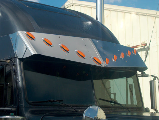 Freightliner Classic Condo 17" Pete Style Drop Visor w/10-Combo Light Holes in V-Formation