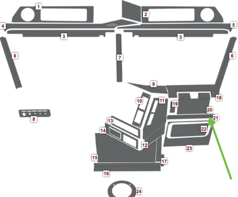 Freightliner Classic/Fld Cb Faceplate For Galaxy 33, Cobra 148 Or, Connex