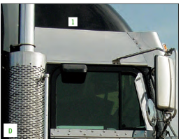 Freightliner Classic / FLD Condo Above Door Trims.  ( Cab Mounted Mirror ) Tape Mnt