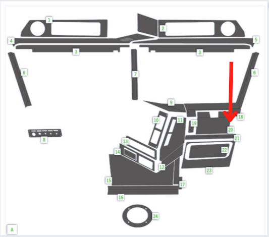 Freightliner Classic / Fld Glove Box Trim