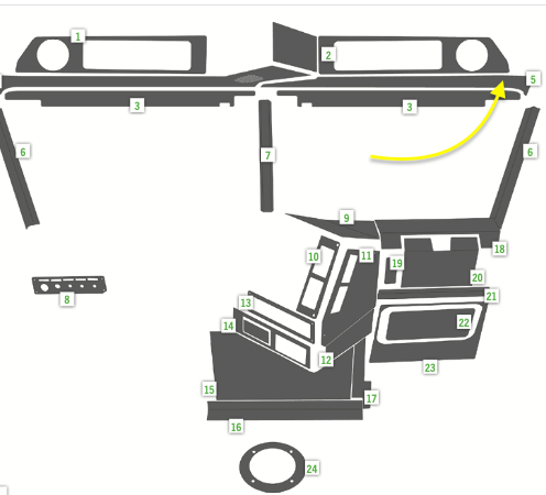 Freightliner Classic / FLD Passenger Side Lower Headliner Trim