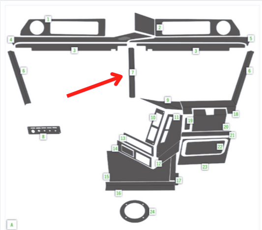 Freightliner Classic/Fld Windshield Divider Trim (Interior)