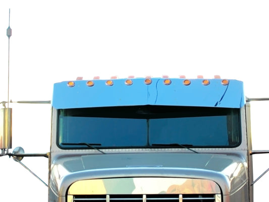 Freightliner Classic Mid Roof 18" Drop Visor w/9-2" Light Holes (3 Hole Side Mount)