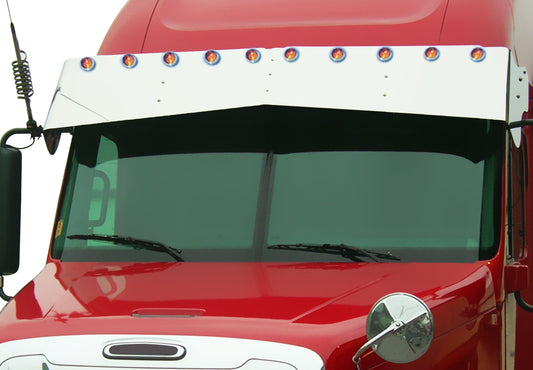 Freightliner Columbia/Century Condo 18" x 14" Bowtie Visor w/10-2" Light Holes (3 Hole Side Mount)