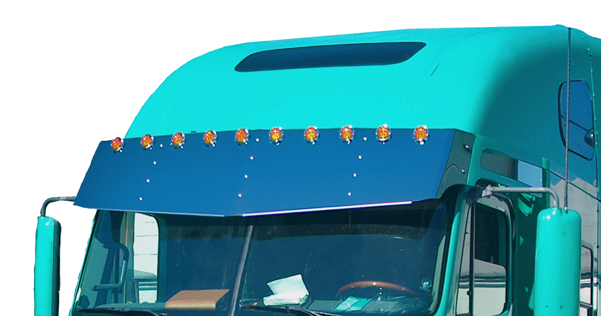 Freightliner Columbia/Century Condo 18"x20" V-Style Visor w/10-2" Light Holes