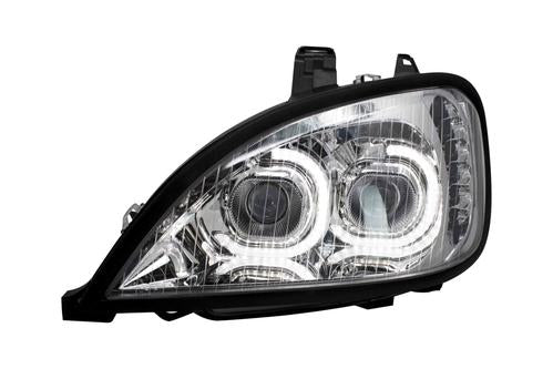 Freightliner Columbia Chrome LED HeadLight Projection With LED Bar Driver