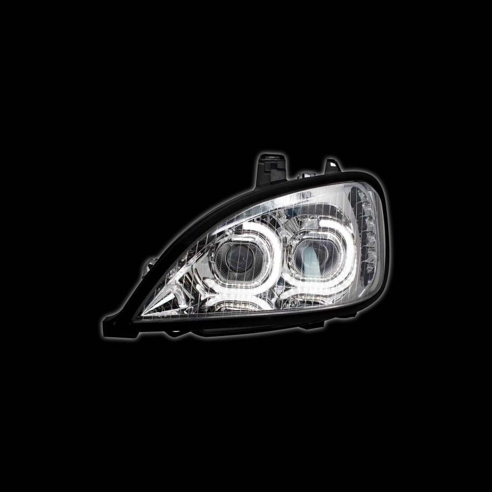Freightliner Columbia Chrome LED HeadLight Projection With LED Bar Driver