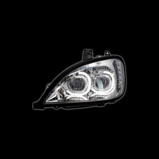 Freightliner Columbia Chrome LED HeadLight Projection With LED Bar Driver