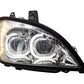 Freightliner Columbia Chrome LED HeadLight Projection With LED Bar. Passenger