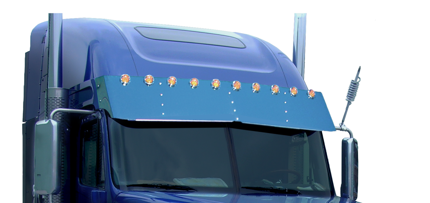 Freightliner Coronado 18" Drop Visor w/10-2" Light Holes (2 Hole Side Mount)