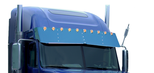 Freightliner Coronado 18" Drop Visor w/10-2" Light Holes (2 Hole Side Mount)